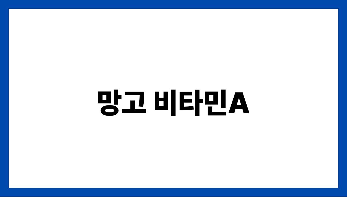 망고 비타민A