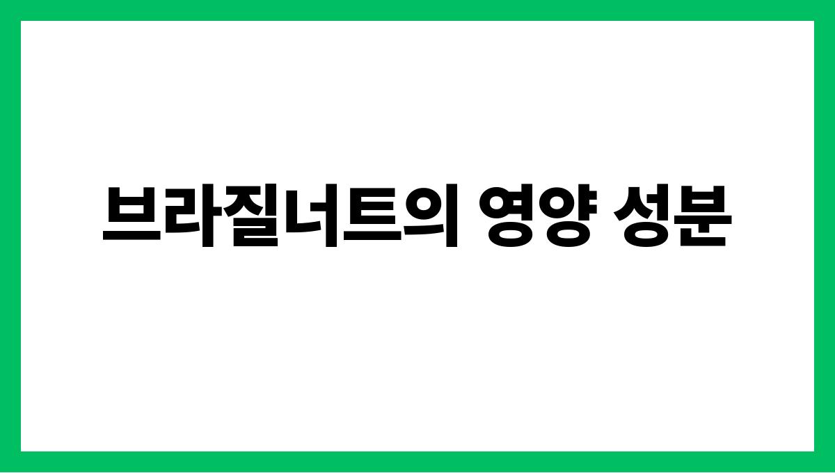 브라질너트 셀레늄 브라질너트의 영양 성분