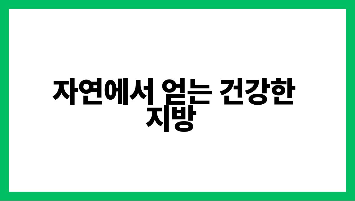 들깨 오메가-3 자연에서 얻는 건강한 지방