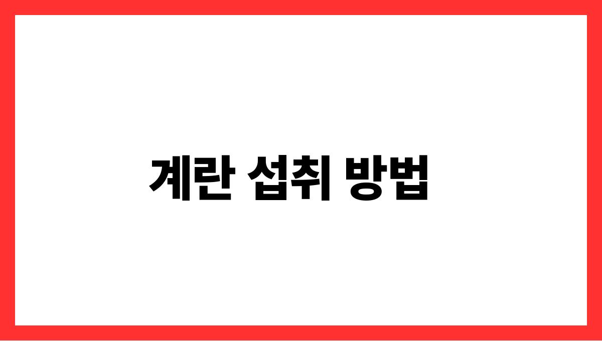 계란 루테인 계란 섭취 방법